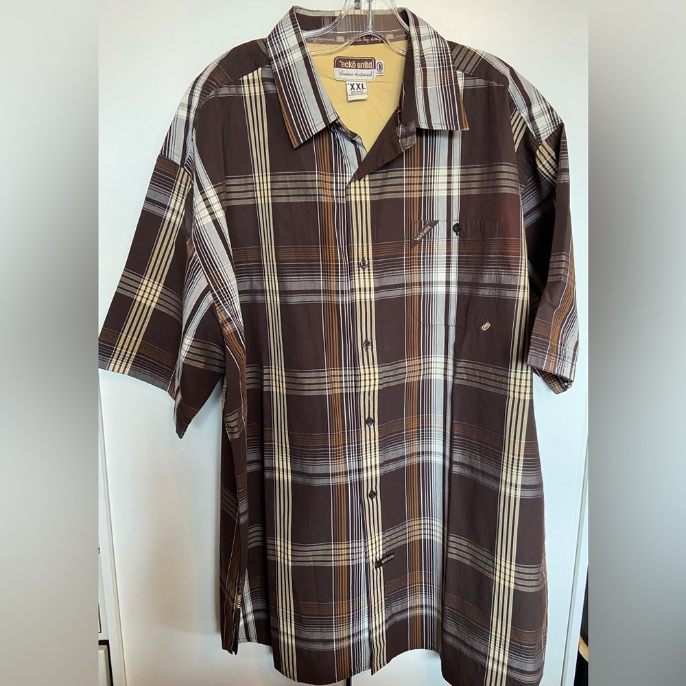 Brown Plaid Men's Shirt